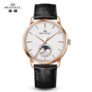 New Seagull 40mm ST18 Moon Phase & Date Calendar Multi-function Automatic Watch 1135