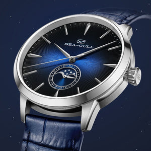 New Seagull 40mm ST18 Moon Phase & Date Calendar Multi-function Automatic Watch 1135