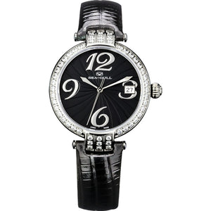 Seagull Rhinestones Bezel Auto Date ST2130 Movement Automatic Mechanical Fashion Watch 719.752L Leather Strap