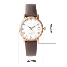 Load image into Gallery viewer, Seagull Rhinestone Bezel MOP Satin Finished Strap Auto Date Onion Crown Gold Plated Self Wind Automatic Women&#39;s Watch 719.387