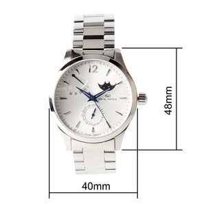 Seagull Moon Phase Auto Date Power Reserve Retro Men Watches Exhibition Back Self Wind Automatic Men's Mechanical Watch 816.423