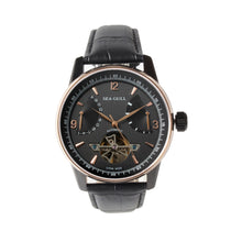Load image into Gallery viewer, Seagull retro auto date power reserve display automatic watch self wind mechanical 219.327 sapphire crystal leather strap
