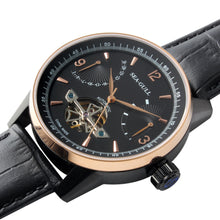 Load image into Gallery viewer, Seagull retro auto date power reserve display automatic watch self wind mechanical 219.327 sapphire crystal leather strap