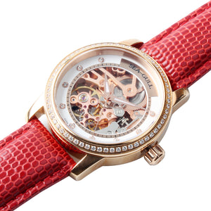 Seagull Skeleton Dial Rhinestones Gold Case Women Wristwatch Luminous Hands Lady Self Wind Automatic Watch 719.403LK