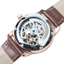 Load image into Gallery viewer, Seagull Hollow Out Skeleton Dial Roman Numerals Fashion Leather Strap Self Wind Automatic Women&#39;s Watch 519.21.5042LK