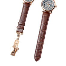 Load image into Gallery viewer, Seagull Hollow Out Skeleton Dial Roman Numerals Fashion Leather Strap Self Wind Automatic Women&#39;s Watch 519.21.5042LK
