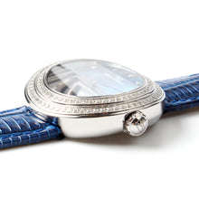 Load image into Gallery viewer, Seagull Rhinestone Bezel Lady Wristwatch Light Blue MOP Dial Hand Wind Small Second Women&#39;s Mechanical Watch 719.750L