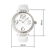 Load image into Gallery viewer, Seagull Rhinestones Bezel Auto Date ST2130 Movement Automatic Mechanical Fashion Watch 719.752L Leather Strap
