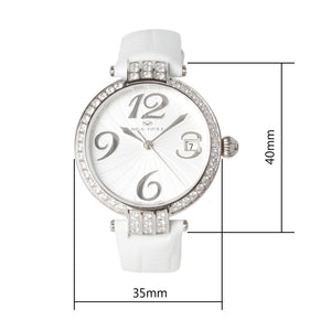 Seagull Rhinestones Bezel Auto Date ST2130 Movement Automatic Mechanical Fashion Watch 719.752L Leather Strap