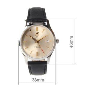Seagull Classic Mechanical Limited Leather Strap Re-Edition "51""WuYi"Golden Dial Self Wind Automatic Men's Watch FKWY 38mm