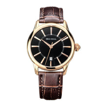 Load image into Gallery viewer, Seagull  Gold Tone Black Dial 3 Hands Men&#39;s Automatic Dress Watch Sapphire Crystal D519.436